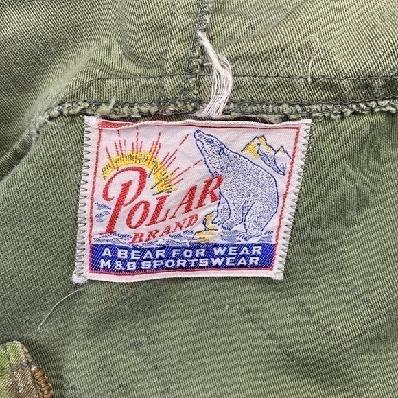 Vintage Polar Brand Camo Camouflage Military Utility Field Jacket 60s Size XL - Picture 3 of 8